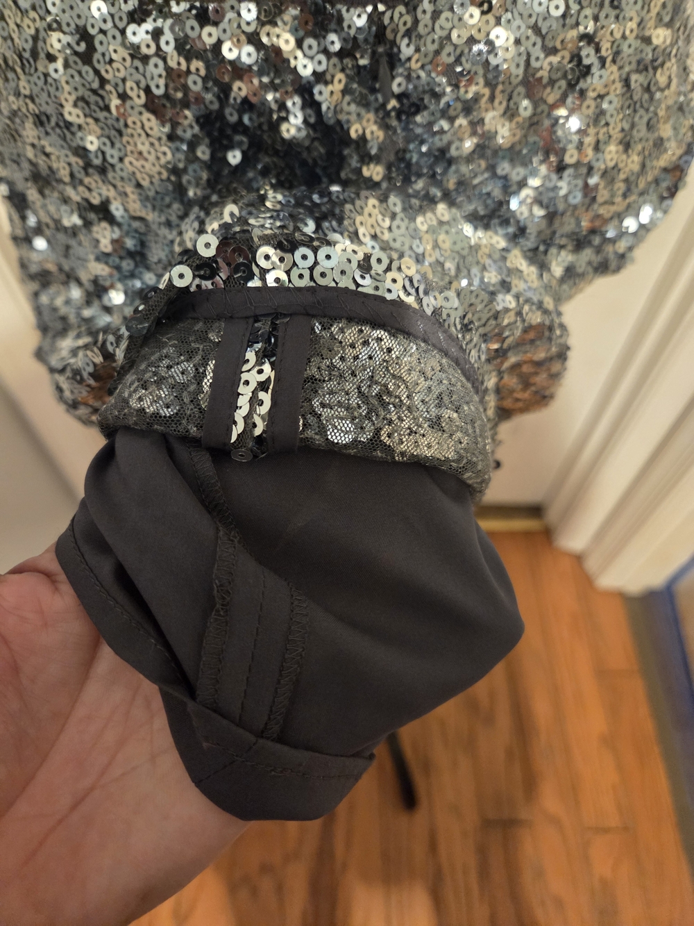 White House Black Market Silver Sequin Pencil Skirt - Picture 9 of 9